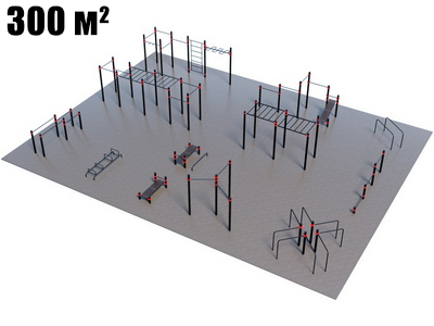 Проект Районная площадка для Воркаут и ГТО 3-6 (20 x 15 м)